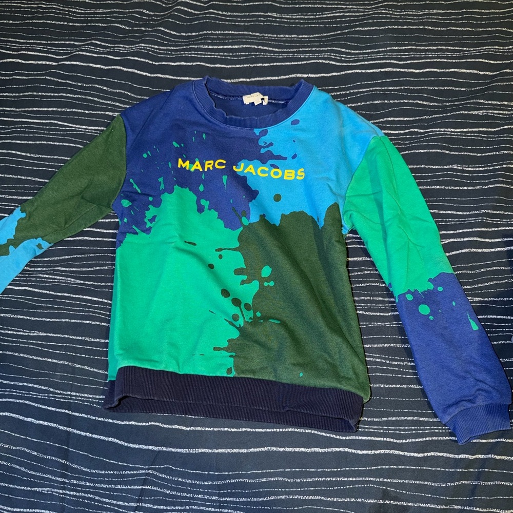 Marc Jacobs Kids Blue, Green & Yellow Splash Logo Sweatshirt